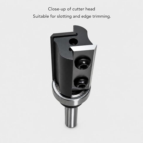 Flush Trim Router Bit 1/4 Inch Shank, 5/8 Inch Dia Pattern Bit with 2 Reversible Carbide Inserts, 1-3/16 Inch Cutting Height for Template Routing, Woodworking and Edge Trimming in Kuwait
