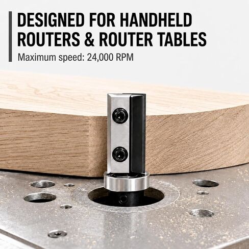 Flush Trim Router Bit 1/4 Inch Shank, 5/8 Inch Dia Pattern Bit with 2 Reversible Carbide Inserts, 1-3/16 Inch Cutting Height for Template Routing, Woodworking and Edge Trimming in Kuwait