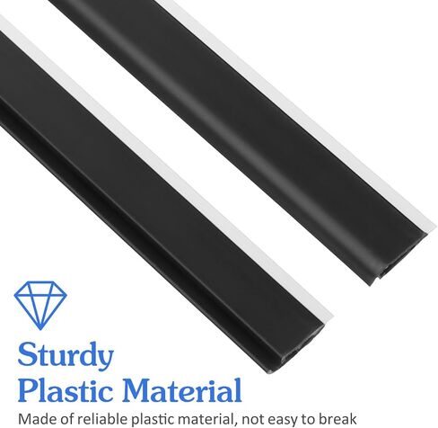 PATKAW 2 Pcs Dustpan Edge Replacement Strips Rubber Dust Pan Inlet Pressing Strip Soft Sealing Anti Deformation Plastic Lip Protector Flexible Garbage Shovel Closing Edges for Floor Sweeping Black in Kuwait