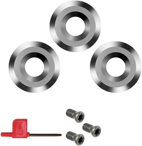 3pcs 12mm Round Carbide Finisher Replacement Cutter Blades, Negative Rake Wood Turning Lathe Tools in Kuwait