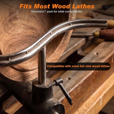 Wood Lathe Tool Rest 12 Inch, 1" Post Curved Tool Rest for Wood Turning, Heavy Duty Lathe Support with Hardened Steel Top for Bowl Turning, Smooth Continuous Cutting & Stability in Kuwait