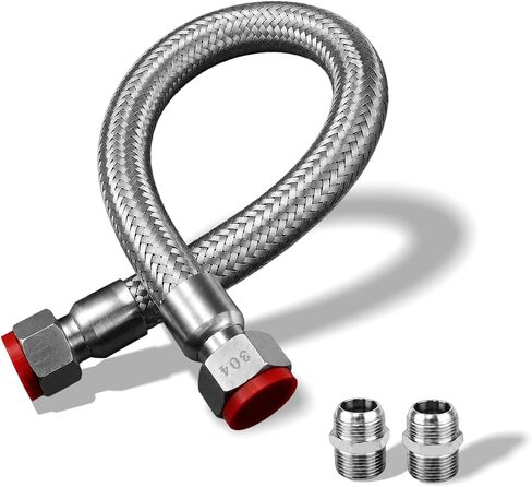 Industrial Grade 3/4" NPT Compressor Jumper Hose 20", Stainless Steel Flexible Air Line,360° Swivel Ends, 450 PSI&750°F High Temp & Pressure Resistance for Compressed Air Systems in Kuwait