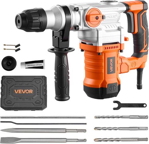 VEVOR Rotary Hammer Drill, 1-9/16 in SDS-Max Cordless, Heavy Duty 20V Battery Powered Rotary Hammer, Including 2 Batteries, Charger, Drill Bit, Pointed Chisel, Carrying Case, for Concrete, Masonry in Kuwait
