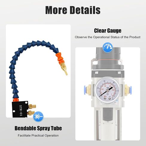 Mist Coolant Lubrication Spray System for Milling Machine, Metal Cutting Engraving Cooling Sprayer Machine Coolant Mister CNC Lubrication Spray Pump for 8Mm Air Pipe CNC Lathe Milling Drill in Kuwait