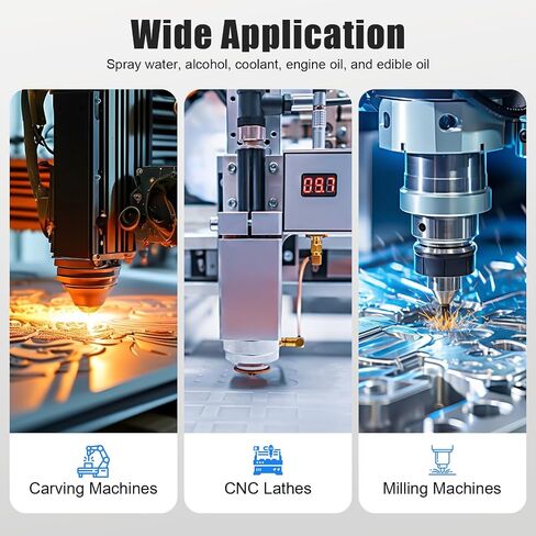 Mist Coolant Lubrication Spray System for Milling Machine, Metal Cutting Engraving Cooling Sprayer Machine Coolant Mister CNC Lubrication Spray Pump for 8Mm Air Pipe CNC Lathe Milling Drill in Kuwait