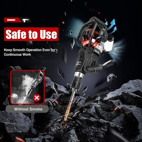Hammer Drilling Machine，32.7CC 2-stroke High Power Engine Gas Powered Concrete Breaker 3 in 1 Multi-function Power Impact Hammer Pick Heavy Duty Electric Demolition Concrete Breaker in Kuwait