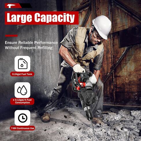 Hammer Drilling Machine，32.7CC 2-stroke High Power Engine Gas Powered Concrete Breaker 3 in 1 Multi-function Power Impact Hammer Pick Heavy Duty Electric Demolition Concrete Breaker in Kuwait