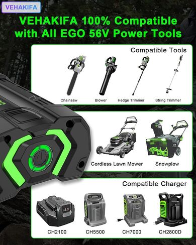 56V 2.5Ah Battery Compatible with EGO BA1400 BA2800 BA4200 Series with LED Power Indicator in Kuwait