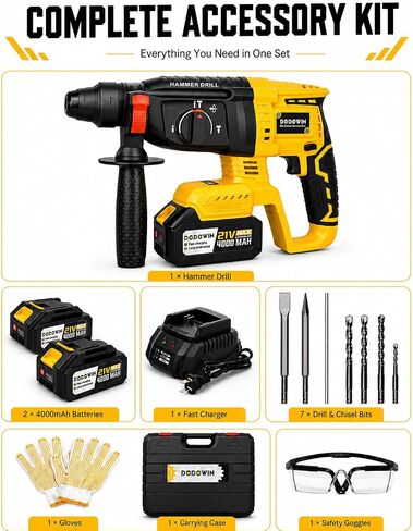 DODOWIN Cordless Rotary Hammer Drill, Electric Hammer Drill (HD1) in Kuwait