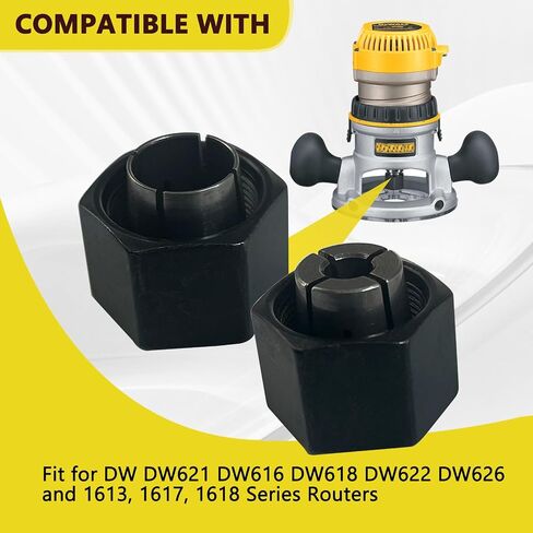 1/2" Router Collet 12.7mm and 1/4" Router Collet 6.35mm For DW 326286-04 DW621 DW6212DW616 DW618, For BS1617, 1618, 1618EVS,1617EVS, 1613AEVS,Craftsman router HC 323-293 in Kuwait