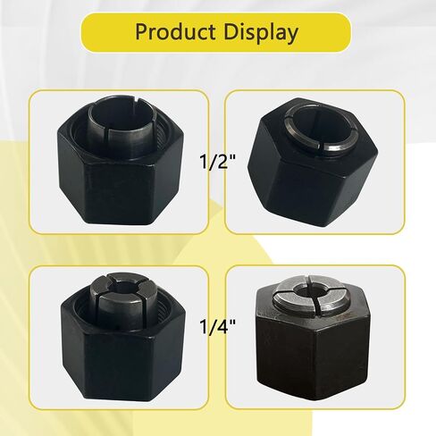 1/2" Router Collet 12.7mm and 1/4" Router Collet 6.35mm For DW 326286-04 DW621 DW6212DW616 DW618, For BS1617, 1618, 1618EVS,1617EVS, 1613AEVS,Craftsman router HC 323-293 in Kuwait