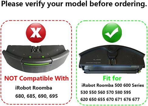 Dust Box Dust Bin with Filter Replacement Parts for IRobot for Roomba 500 600 Series 530 550 560 570 580 595 620 650 655 670 671 676 677 Accessories (Not for 680, 685, 690, 695) in Kuwait