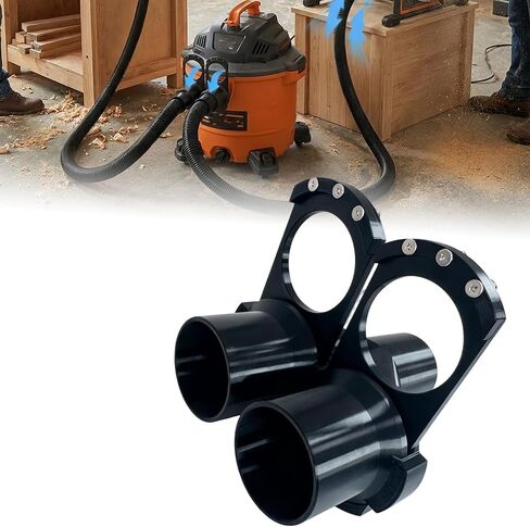 2 Way Splitter for Ridgid Shop with Separate Blast Gates | 2.2 Inch Dust Collection Y Connector Vacuum Hose Attachment,Dual Hose Adapter for Craftsman Wet Dry Vacuums&Woodworking Shop in Kuwait