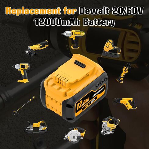 2-Pack 12000mAh DCB609 Replacement for Dewalt 20V/60V Max Lithium Ion Battery Compatible with Dewalt DCB609-2 DCB612 DCB612-2 DCB606 DCB606 DCB208 DCB207 DCB206 DCB204 DCB203 DCB200 DCB201 Power Tool in Saudi Arabia