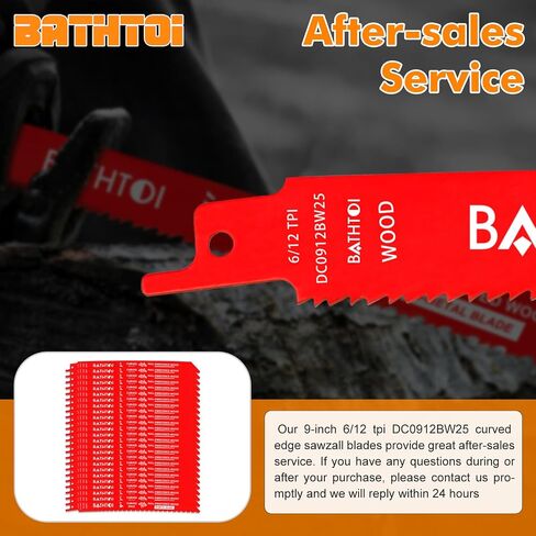 25 Pack 9 Inch 6/12 Tpi Curved Edge Reciprocating Saw Blades for Wood | for Wood & Nail-Embedded Wood, Bi-Metal Sawzall Blades, Dual Tooth Design, with 8% Cobalt, Longer Life & Faster Cutting Speed in Kuwait