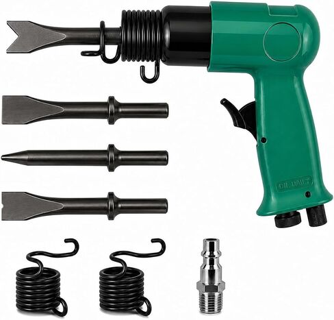 Pneumatic Air Chisel Kit 4500 BPM, Air Hammer Tool with 4 Chisels & 2 Springs, Heavy Duty for Rust Removal, Weld Slag, Bolt/Concrete Chipping, Auto Repair in Kuwait