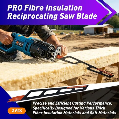 2-Pack 16"(400mm) PRO Fibre Insulation Reciprocating Saw Blade | Insulating Saw Blades, for Mineral Wool, Foam, Various Soft Materials in Kuwait