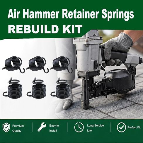 Air Hammer Retainer Springs, 6-Piece Pneumatic Chisel & Shovel Replacement Fittings, Cr-Mo Alloy Steel Pneumatic Accessories for Air Hammer Tools in Kuwait