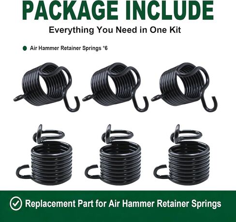 Air Hammer Retainer Springs, 6-Piece Pneumatic Chisel & Shovel Replacement Fittings, Cr-Mo Alloy Steel Pneumatic Accessories for Air Hammer Tools in Kuwait