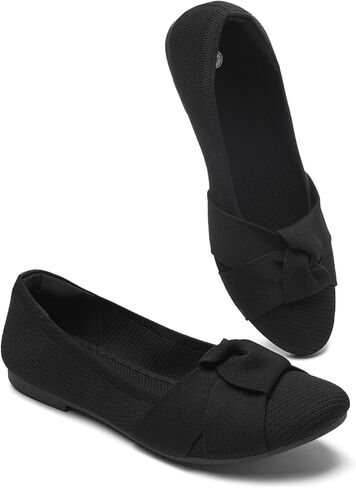 BABUDOG Women’s Lightweight Mesh Flats with Bowknot Breathable Slip-On Dress Shoes Comfortable Ballet Flats Casual Work Flats in Kuwait
