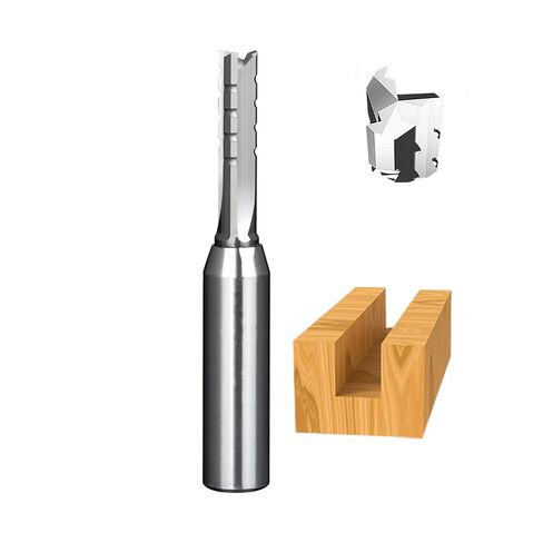 HUHAO TCT Straight Router Bit 1/2" Shank – 3 Flutes Slot Cutter Milling Cutter for Wood, CNC Trimming Slot Bits, TCT Cutters, 20mm Cutting Depth in Kuwait
