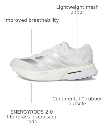 adidas Adizero Boston 13 - Women's (White/Matte Silver) in Kuwait