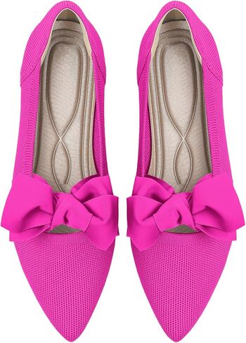 Mary Jane Shoes Womens Pointed Toe Ballet Flats Dressy Comfortable Knit Washable Casual Business Work Dress Shoes in Kuwait