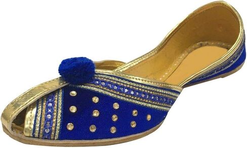 New Women Khussa Shoes Punjabi Jutti Mojari Maharani Look Ethnic Ballet Shoes in Kuwait