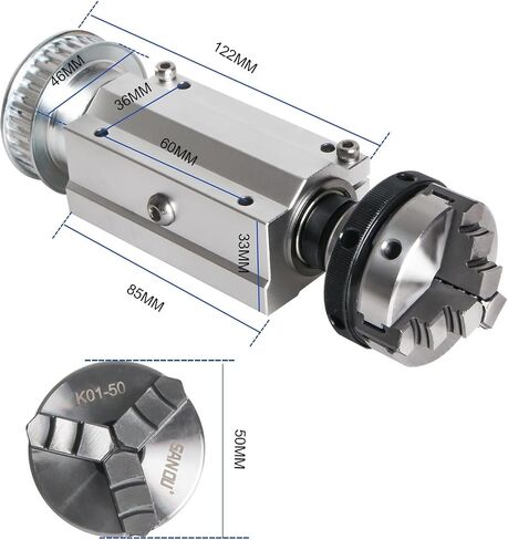 No powered Multi-function Lathe Chuck Spindle Assemblies | 895 Motor Rotary Lathe Woodworking Spindle Motor Chuck (3 Jaw 50mm) for CNC Lathe Grinder machine Table Saw in Kuwait