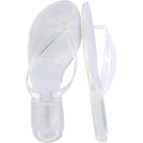 CUSHIONAIRE Aqua Jelly Flip Flops for Women | Jelly Shoes Glossy Upper, Slip-On Thong Design, Open Round Toe, Quick-Dry Beach and Pool Friendly, Travel-Ready Resort Style in Kuwait