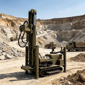 Crawler Hydraulic Water Well Drilling Rig with Air Compressor for Deep Borehole Geological Survey Mining Quarry Rock Drilling 150m to 300m Depth Heavy Duty Customizable Configuration in Kuwait