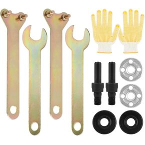 Angle Grinder Adapter for Drill,10-Piece Drill to Angle Grinder Adapter Conversion Kit with 6mm,10mm Mandrel, Flange Nuts, Spanner & Gloves for DIY Grinding, Polishing, Sharpening​ in Saudi Arabia