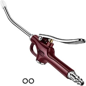 JASTIND Retro Red Air Blow Gun with Silicone Guard Air Nozzle, 150PSI Max | 1/4" NPT Quick Plug, All-Metal Construction, Extra Seal O-Rings, Angle Bent Jet Extension, Use w/ Air Compressor Accessories in Kuwait