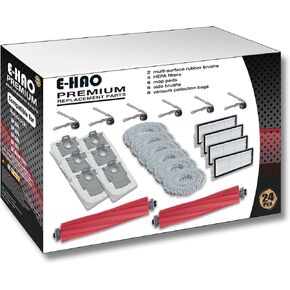 Vacuum Replacement Parts for RoboRock Qrevo S Pro, QV 35A, QV 35S, QR 598, QR 798 Robotic vacuum. Accessory kit with 6 Dust Bags, 2 Roller Brush, 4 HEPA Filters, 6 Mop Pads, 6 side brushes in Kuwait