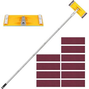 Drywall Pole Sander, Manual Hand Sanding Pole with Adjustable Extension Pole, Wall Sander for Ceilings & Walls, Includes 10pcs Sanding Sheets (60, 80, 180, 240, 320Grit) in Kuwait