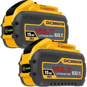 60V Battery 15Ah 60V Replacement Batteries 60 Volt DCB606 DCB609 DCB612 20V 60V, Compatible with Dewalt Battery Power Tools (15Ah-2Pack) in Kuwait