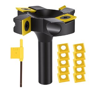 CNC Spoilboard Surfacing Router Bit, 1/2" Shank 1-3/4" Cutting Diameter,2+2 Replaceable Inserts 10 Extra Blades, Woodworking Tools for Hardwood Softwood Surfacing Flattening Planing Bit in Saudi Arabia