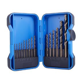 15PCS Cobalt Drill Bit Set, M35 HSS 135° Split Point Twist Jobber Length Drill Bits for Cast Iron, Stainless Steel, Aluminum, Wood & Plastic, with Metal Storage Case (1/16"-3/8") in Kuwait