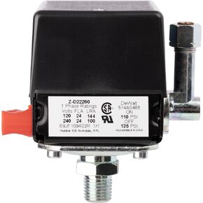 Z-D22260 Pressure Switch 1/4" NPT Port 110-135 PSI 120-240V Compatible with Craftsman, DeWalt, DeVilbiss, and Porter Cable Air Compressor Units in Saudi Arabia