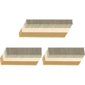 HW HAMWOO 34°Framing Nails,Galvanized Ring Shank,3":1000pcs | D Head Nail Pack,Paper Tape Strip Nails,for 30 to 34 Degree Framing Nailer in Kuwait