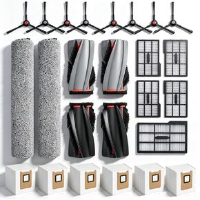 Omni S1 Pro Replacement Parts Accessories for Eufy Omni S1/S1 Pro Robot Vacuum: Main Brush X1, Side Brush X6, Washable Filter X4, Dust Bag X4, Rolling Mop X3 17-Pack(NOT FOR S2) in Saudi Arabia
