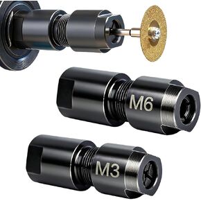 Conversion Angle Grinder Adapter M10-1.5 Thread (2-Pack) | 1/4"(6mm) & 1/8"(3mm) Collet Chucks, Angle to Die Grinder Metal Kit, Rotary sanding discs, Wood Carving, Metal Polishing ﻿ in Kuwait