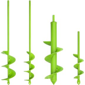 TCBWFY 4 Pack Garden Auger Spiral Drill Bits – Heavy Duty Steel,Corrosion Resistant – Perfect for Post Holes,Earth & Lawn Augering,Planting Bulbs & Trees in Kuwait