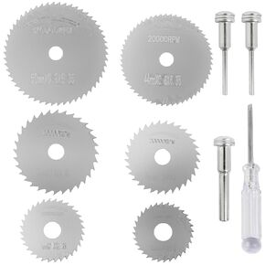6-Pack HSS Saw Disc Wheel Cutting Blades with 2Pcs 1/8", 1Pcs 1/4" Round Shank Compatible with Multiple Brand Rotary Drill Machine in Saudi Arabia