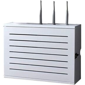 White Wireless Router Storage Shelf,Wall-Mounted WiFi Router Storage Box, Socket Shielding Wire Finishing Wire Box, Floating Shelf-Inner Diameter 50cm in Saudi Arabia
