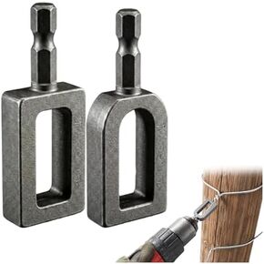 Wire Twisting Tool for Drill, Heavy Duty Wire Twister with 1/4 Inch Hex Shank for Rebar Tying Fencing & Construction (2) in Kuwait