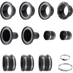 O'SKOOL 4 Inch Magnetic Dust Collection Fittings Quick Connect Kit, 4" Port, 4" to 2-1/2" Adapters, Flex Cuffs and Hose Clamps, Woodworking System for Table Saw, Planer and Shop Tools, DCC015 in Kuwait