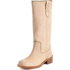 KISSASA Knee High Boots Women Roud Toe Low Heel Moto Boots Vintage Pull On Tall Long Boots Retro Campus Shoes in Kuwait
