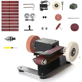 6-In-1 Mini Belt Sander Mini Belt Sander, Electric Small Sander Knife Sharpener Supplies, 7 Adjustable Speed, 795 Motor, Metal Wood DIY Handcraft, Tool & Knife Sharpening (Deluxe Set). in Kuwait