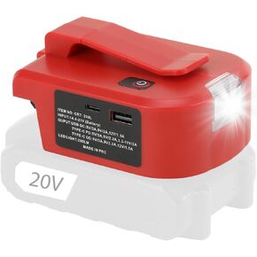 USB Charger Adapter for Craftsman 20v Battery, with 1 USB-A & 1 Type-C, LED Flashlight – Turn CRT Batteries into a Charger for Phones, Tablets, Shavers(Adapter Only) in Kuwait